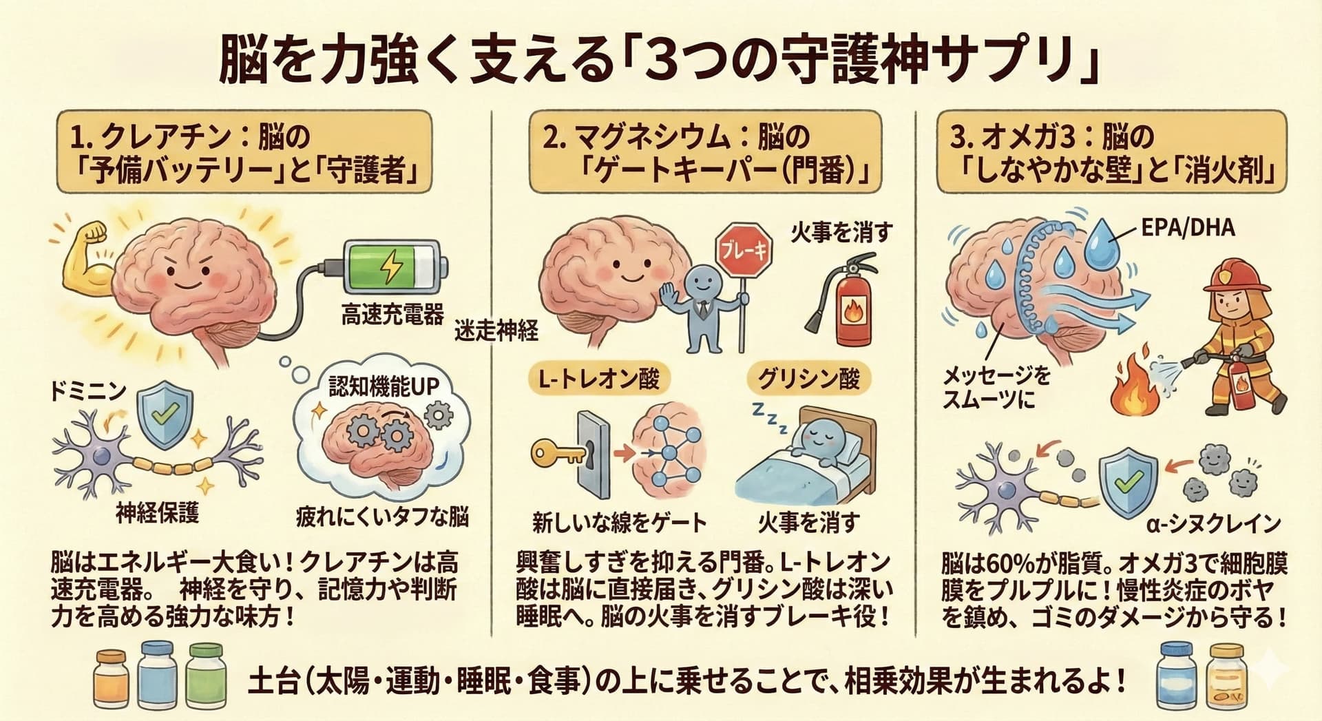 サプリメントで脳をサポート